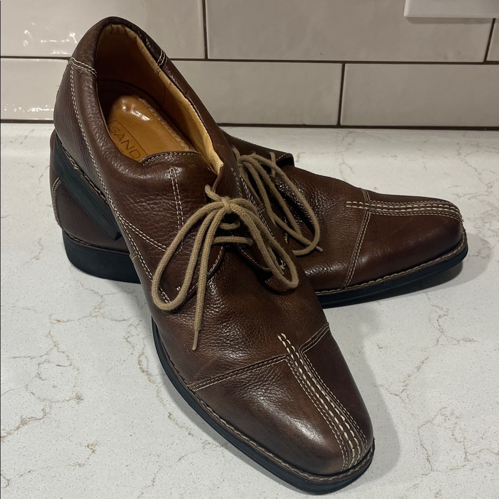 Sandro Dark Brown Leather Men's Oxfords
